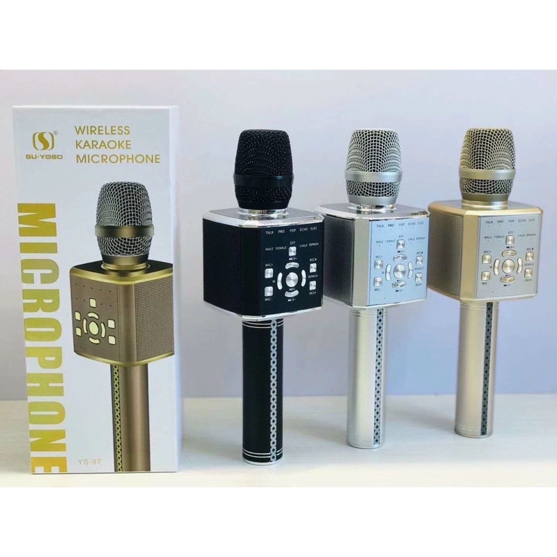 [ Miễn ship] Micro Karaoke bluetooth YS97 đời cao hơn mic YS95 kèm loa bluetooth