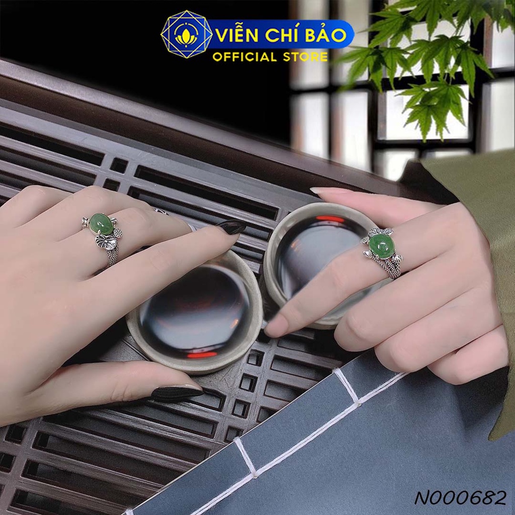 Nhẫn bạc nữ đài sen gắn đá chất liệu bạc 925 thời trang phụ kiện trang sức Viễn Chí Bảo N000682
