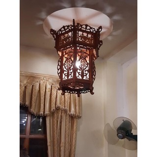 Cặp đèn lồng gỗ hương (kt 46 x 46 cm)