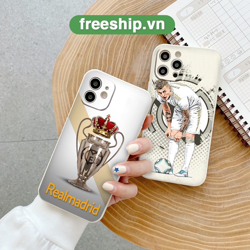 Ốp iphone BVC Bóng đá Realmadrid ốp vuông cho 6/6splus/7/7plus/8/8plus/x/xr/xs/11/12/13/14/pro/max/plus/promax