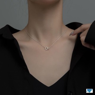 Dây chuyền bạc nữ cao cấp mặt hình tròn lồng hình thoi