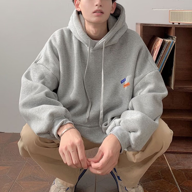 Áo Hoodie Tay Dài Dáng Rộng In Hình Nhãn Hiệu Màu Xanh Lá Đậm Phong Cách Đường Phố Mỹ Thời Trang Cho Nam Và Nữ