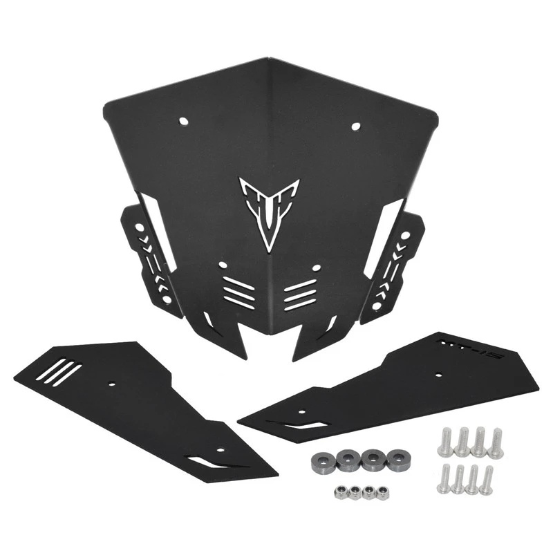 Kính Chắn Gió Bằng Hợp Kim Nhôm Cao Cấp Cho Xe Mô Tô yamaha mt-15 mt 15 mt15 2019-2020 Đen