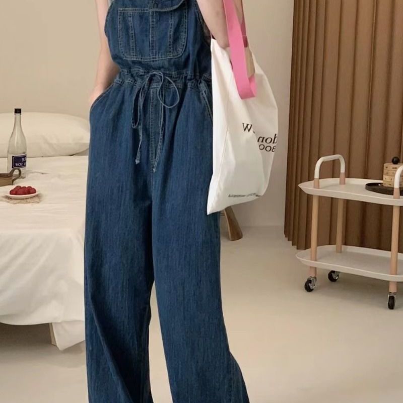 Quần Yếm Denim Lưng Cao Dáng Suông Phong Cách Nhật Bản Cho Nữ | BigBuy360 - bigbuy360.vn