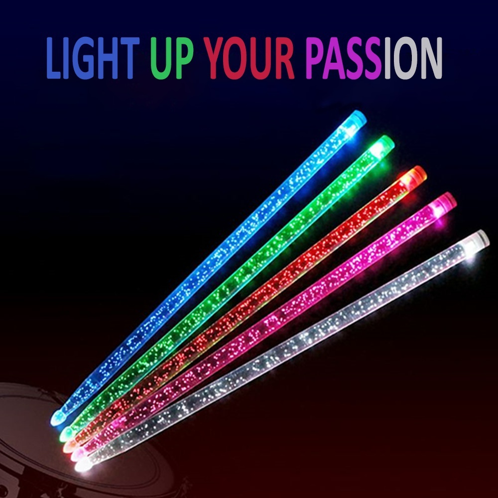 1 Cặp Gậy Đánh Trống Có Đèn LED Phát Sáng Bằng Acrylic