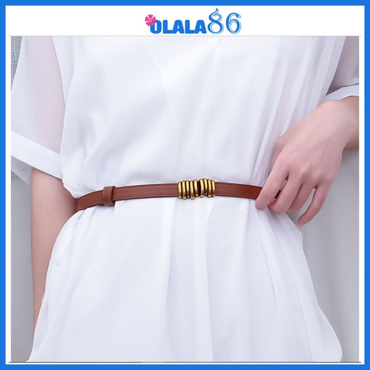 Dây đai váy bản nhỏ 1.3cm- mặt kim loại màu vàng - thắt lưng dây nịt chít eo  giá siêu tốt - Olala86
