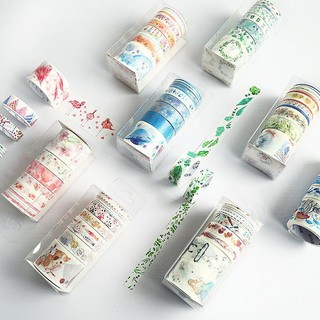 Set 9 cuộn băng dính washi tape 3m
