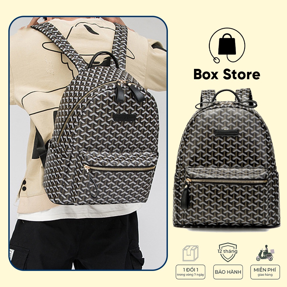Balo Da Thời Trang Nam Nữ B01 - BLACKB Cặp Da Pu Cao Cấp Chống Nước
