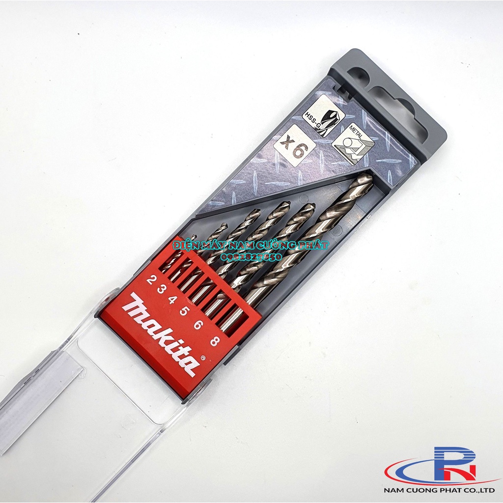 Bộ mũi khoan kim loại HSS-G 6 chi tiết Makita D-57196