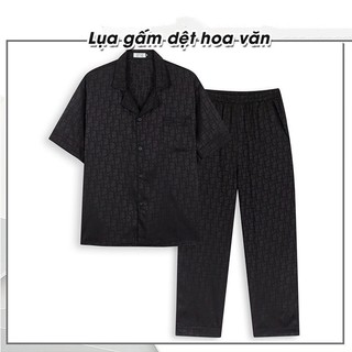 Bộ Ngủ Pyjama Nam Chất Lụa Gấm Cao Cấp