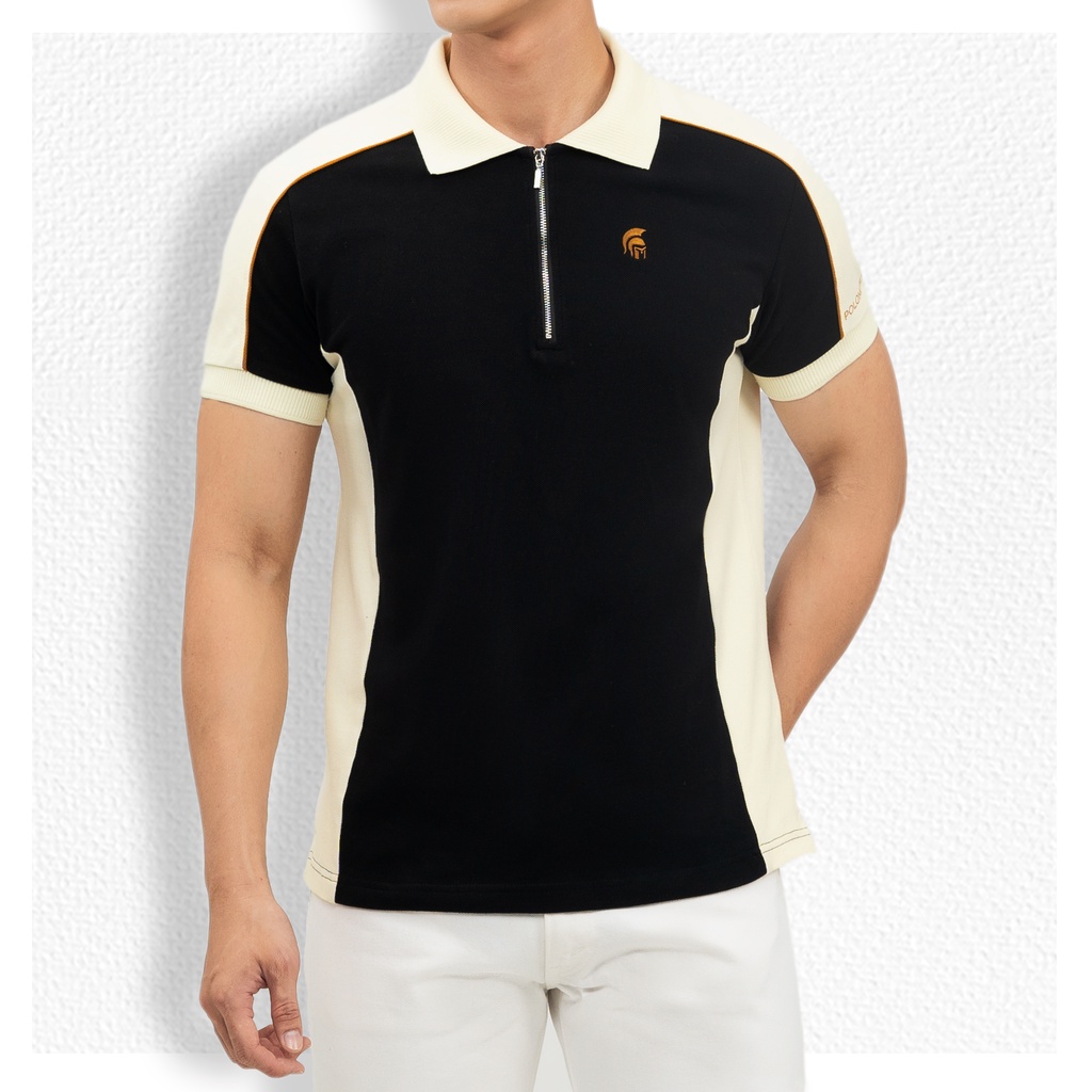 Áo Polo nam phối LESTER vải cá sấu cotton UNI, nam tính, thanh lịch, sang trọng - POLOMANOR