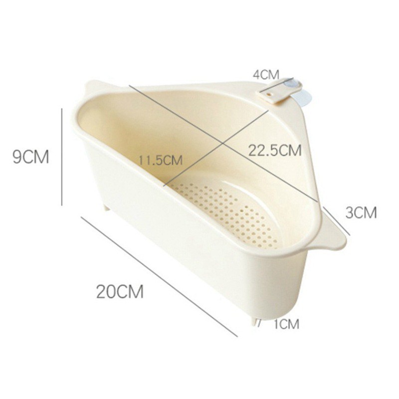 Giỏ Tam Giác Treo Bồn Ráo Nước, Đựng Đồ Rửa Chén Đũa Nhựa Cao Cấp Khay Góc Nhựa Tam Giác Treo Bồn Rửa Bát Lọc Thức Ăn