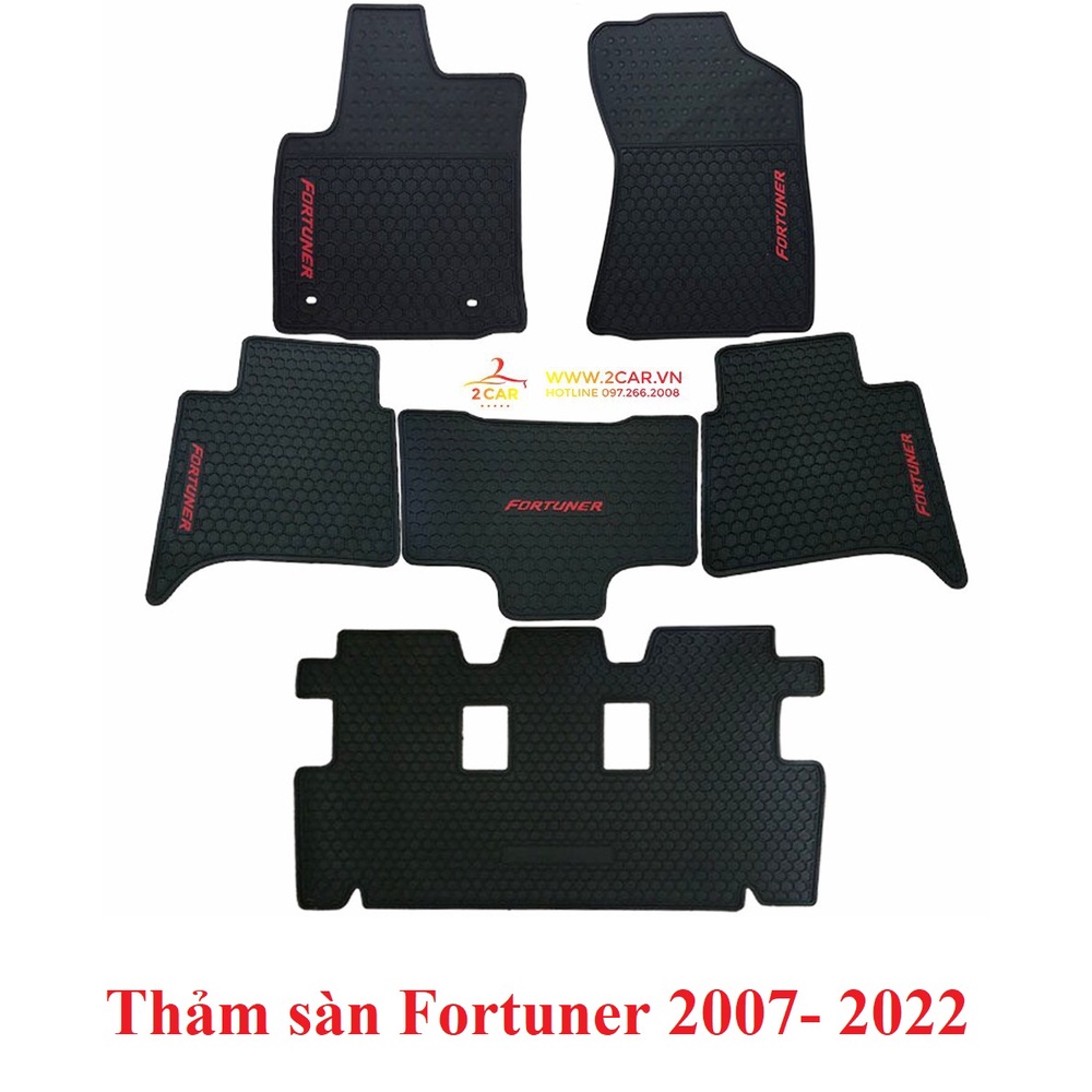 Thảm lót sàn cao su xe Toyota Fortuner 2007- 2021, 2022 cao cấp loại đúc dày theo xe, không mùi, dễ vệ sinh