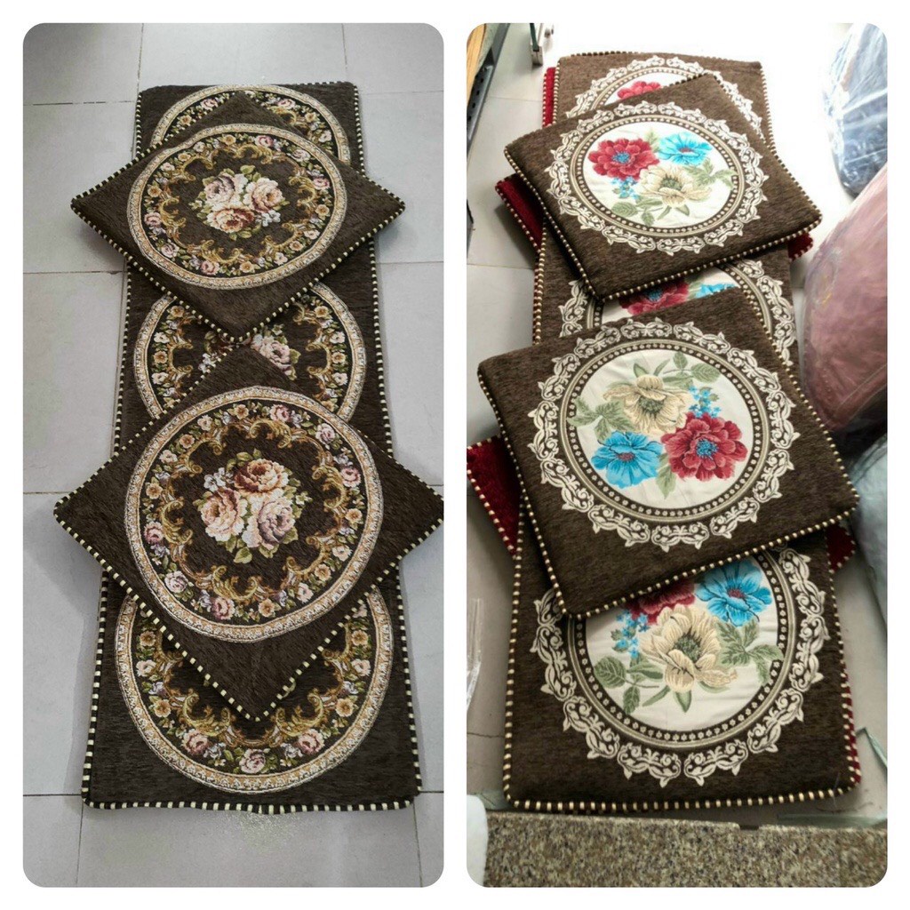 Thảm trải ghế Tây Âu Mvyshop, nệm trải ghế gỗ, đệm ghế hoàng gia, thảm trải ghế cao cấp