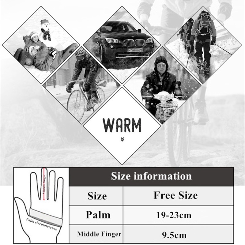 1 Đôi Găng Tay Da PU Chống Lạnh Giữ Ấm Cảm Ứng Màn Hình