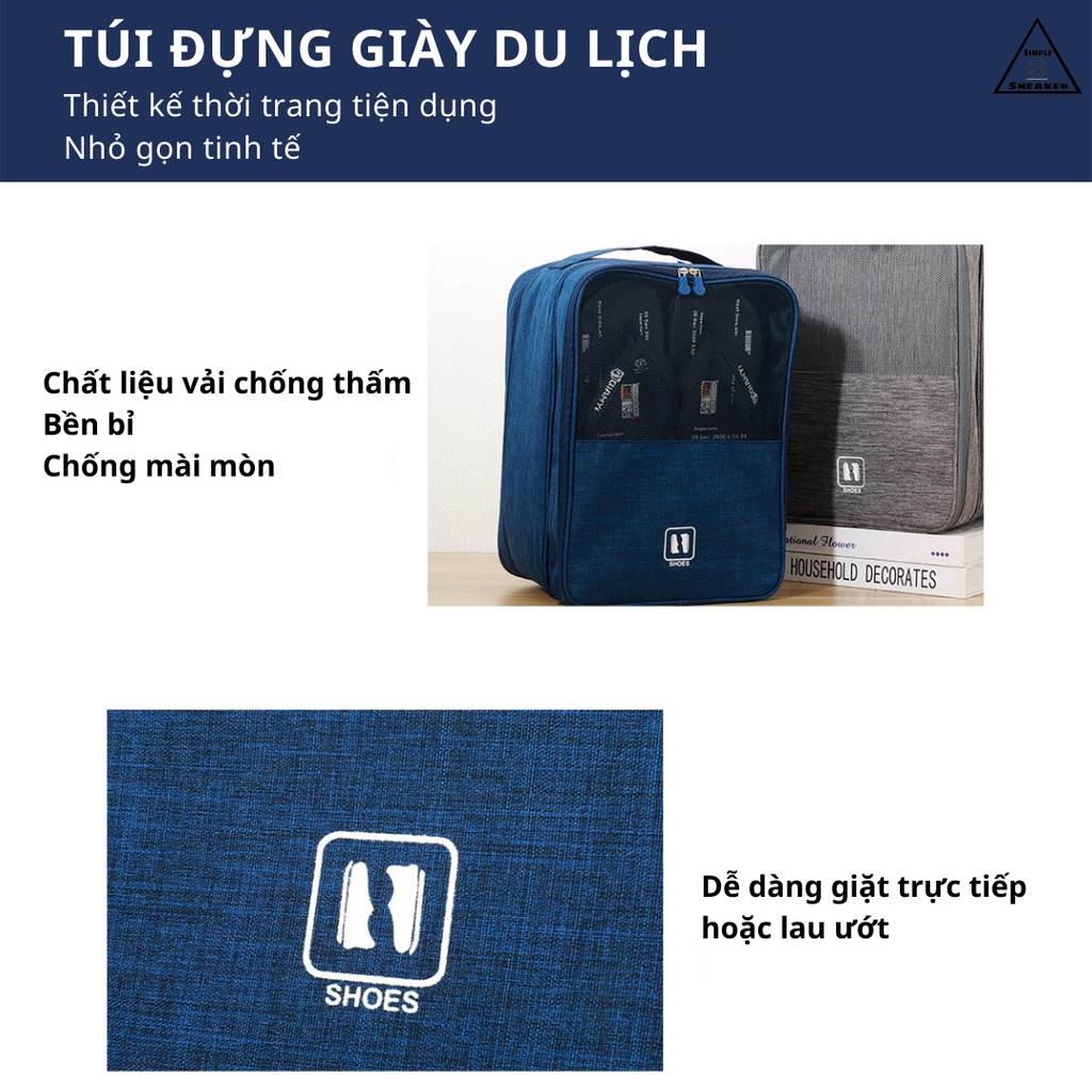 Túi Đựng Giày Dép Chống Nước Thông Minh Chống Ẩm Mốc Có Đai Cài Vali Tiện Lợi - Simple Sneaker