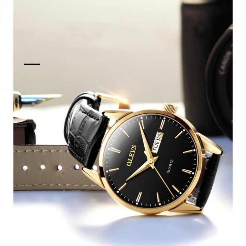 Đồng Hồ Nam Nữ Olevs - Đồng hồ Đôi Dây Da Chống Nước Tiêu Chuẩn Chính Hãng Bảo Hành 24 Tháng Có Hộp Tặng Kèm