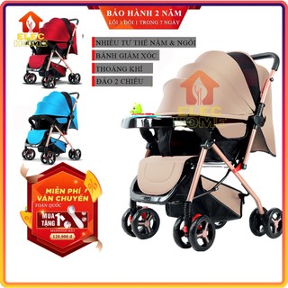 Xe đẩy cho bé bản cao cấp hai chiều hai tư thế nằm ngồi siêu nhẹ có thể gấp xách tay kèm quà tặng hấp dẫn cho bé