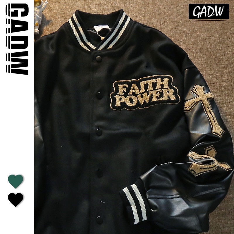 Áo Khoác Bomber Tay Da Thánh Giá Thời Trang Nam Nữ