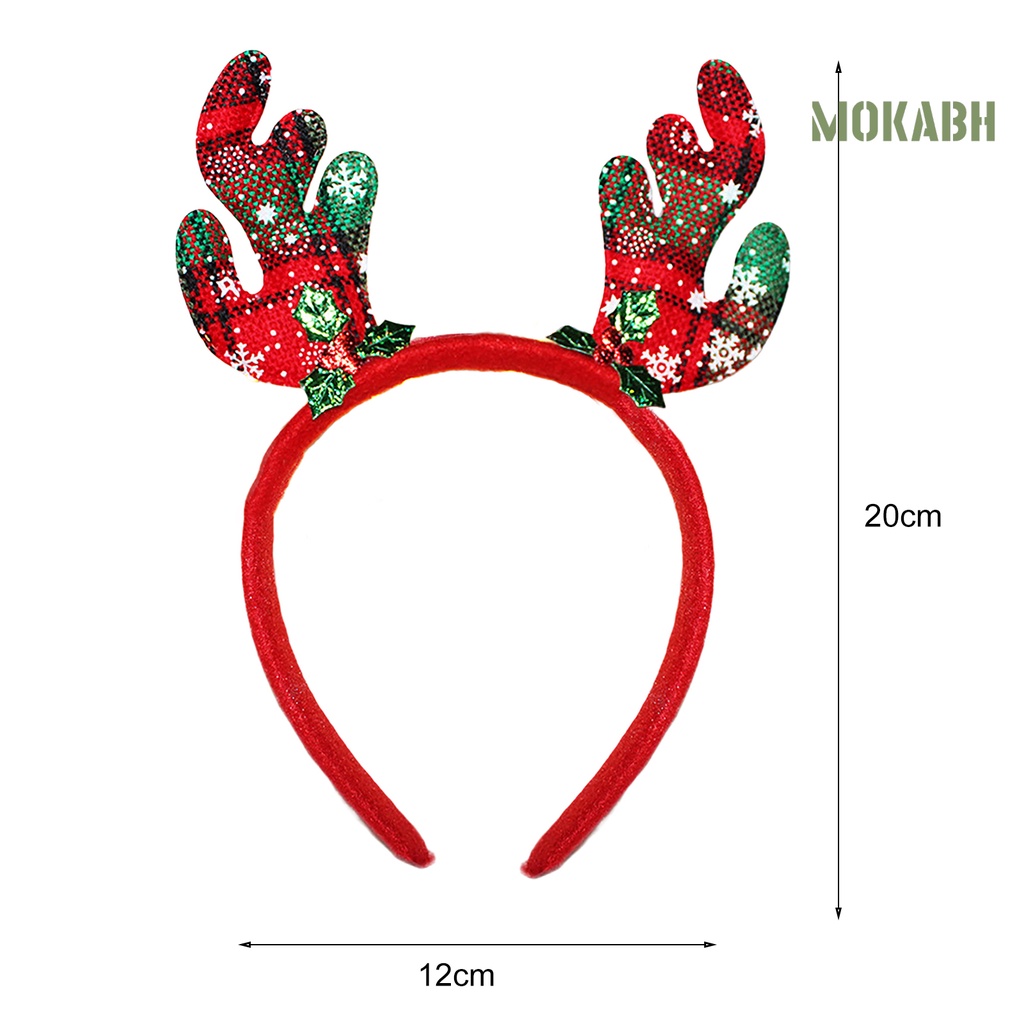 Băng Đô Cài Tóc Hình Sừng Tuần Lộc Giáng Sinh Trọng Lượng Nhẹ Cho Người Lớn Và Trẻ Em