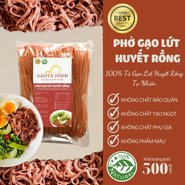 Phở Gạo Lứt Huyết Rồng Giảm Cân GAOTA 500G [Sỉ - Lẻ]