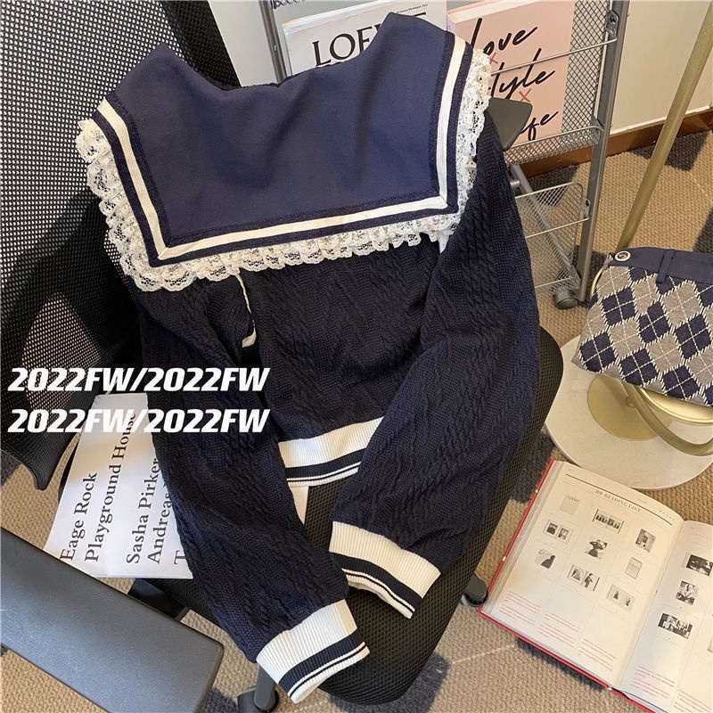 Bộ Áo Dệt Kim Cổ Búp Bê Thiết Kế Phong Cách Preppy Nhật Bản Kiểu Mới Cho Nữ  áo quần nữ đi chơi set đồ nữ sang chảnh set bộ nữ