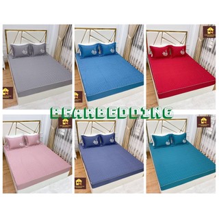 Bộ Ga Giường Chun Trần Phi Lụa -Ga Bo Chun + 2 Vỏ Gối Đầu 40x60❤️❤️BearBedding❤️❤️