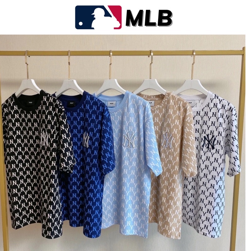 Áo thun MLB nam nữ  chuẩn 1:1 Áo thun NY họa tiết Monogram cao cấp
