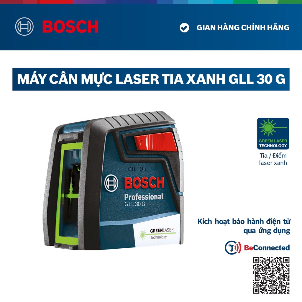 Máy cân mực laser Bosch tia xanh GLL 30 G