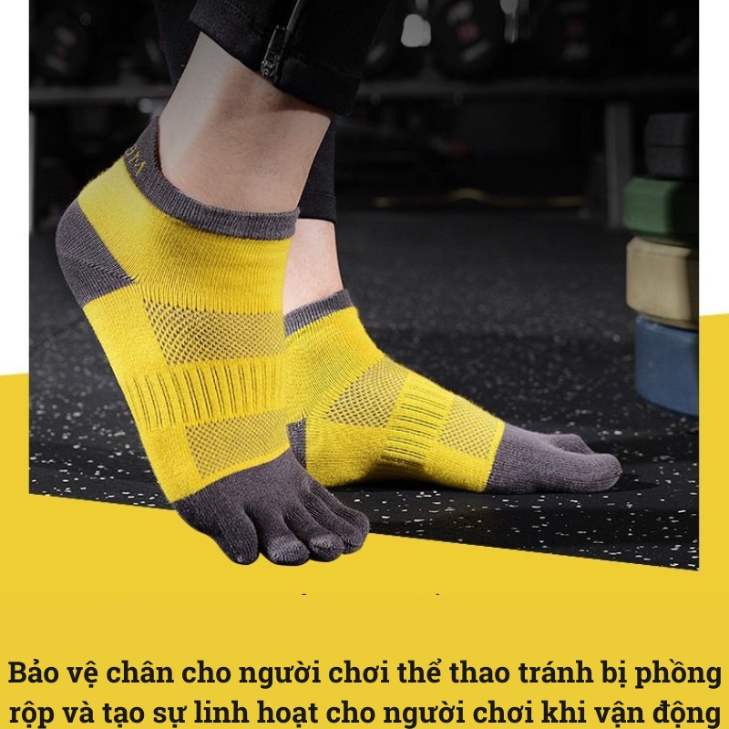 Tất Xỏ Ngón Meikan Chuyên Chạy Bộ Cổ Thấp-Tất Chạy Bộ Tăng Tính Linh Hoạt, Giảm Ma Sát, Ngăn Ngừa Chấn Thương, Freesize