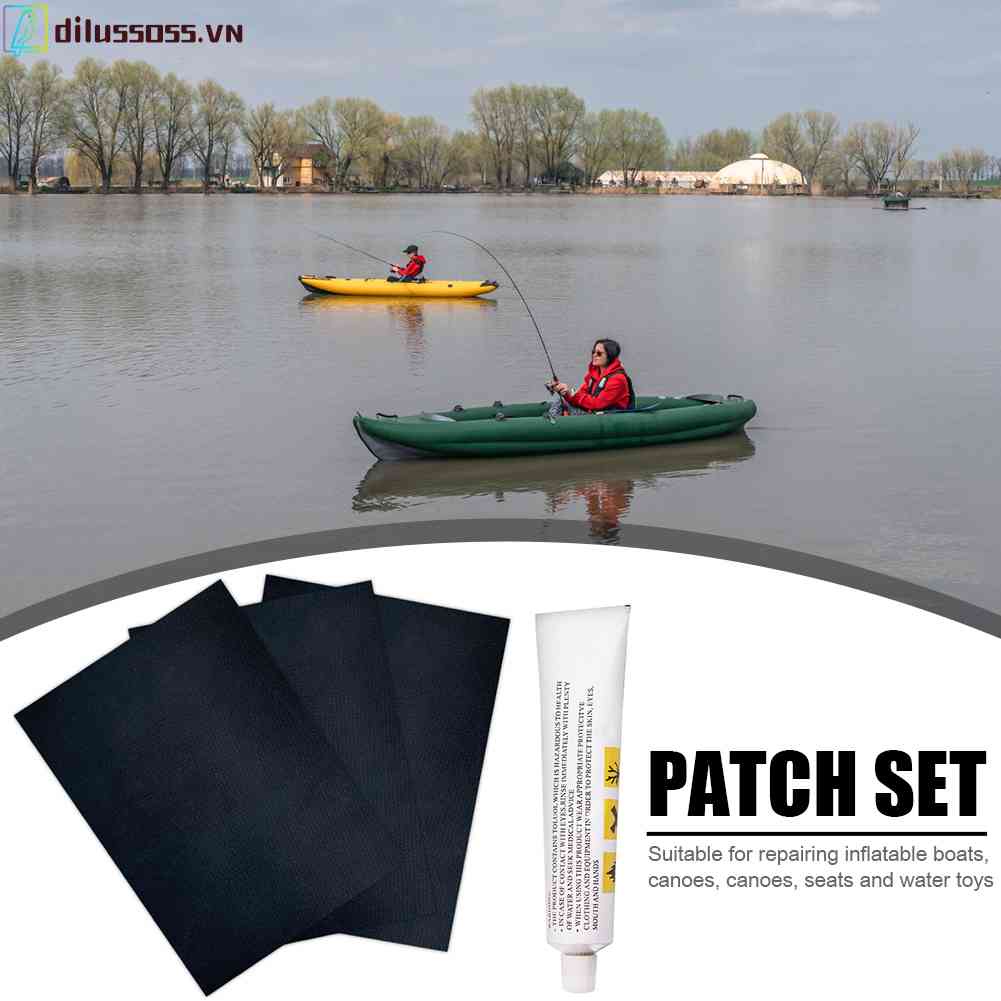 Bộ 4 Miếng Dán PVC Chống Thấm Nước Dùng Sửa Chữa Thuyền Kayak