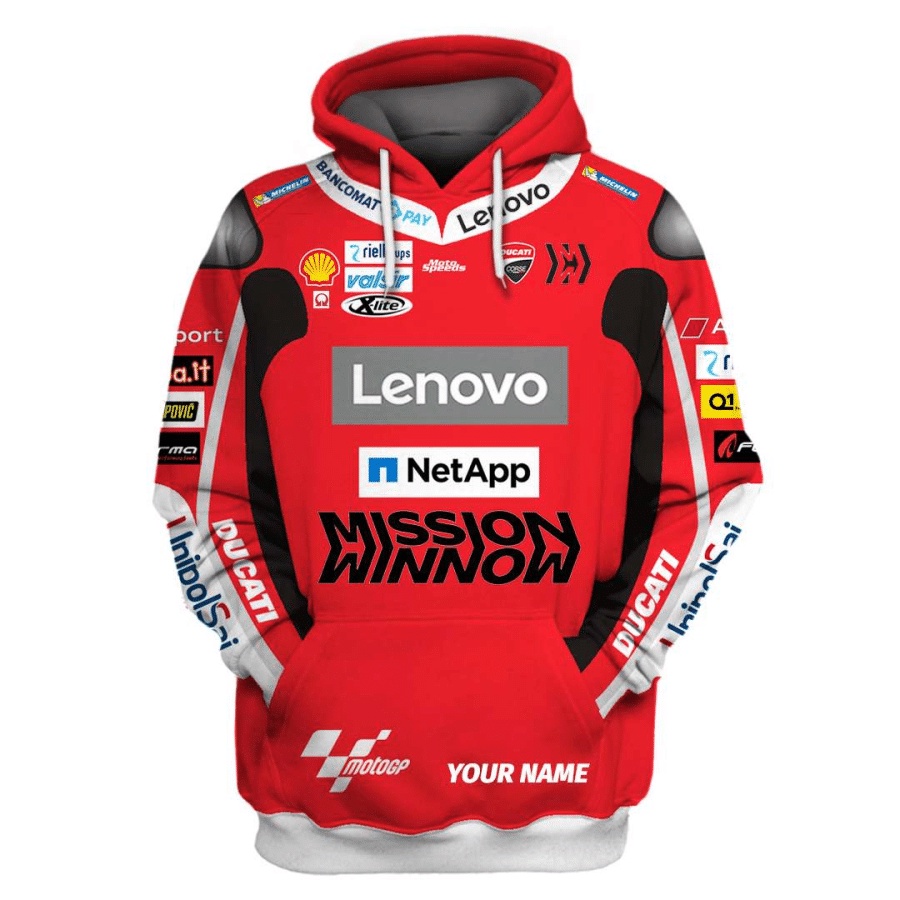 LENOVO ! Áo Khoác Hoodie Phối Khóa Kéo In Chữ ducati corse motogp Thời Trang Xuân Thu Cho Nam Và Nữ