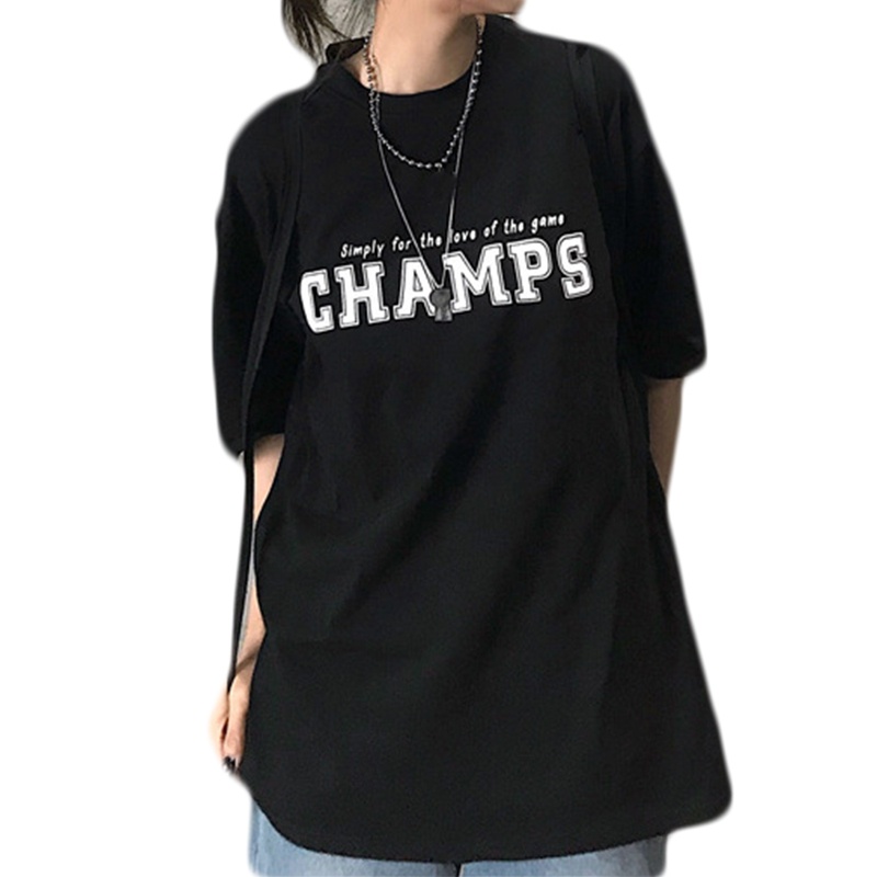 Áo Thun Tay Ngắn Dáng Rộng In Chữ Phong Cách Harajuku Màu Trắng Đen Thời Trang Mùa Hè Cho Nam Và Nữ