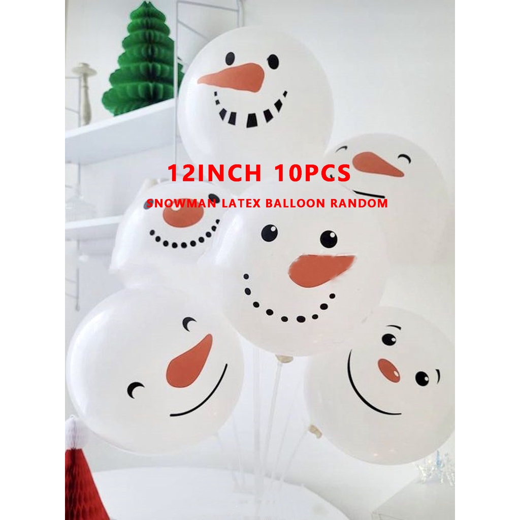 Set 10 / 30 Bong Bóng 12 inch Dễ Thương Dùng Trang Trí Giáng Sinh