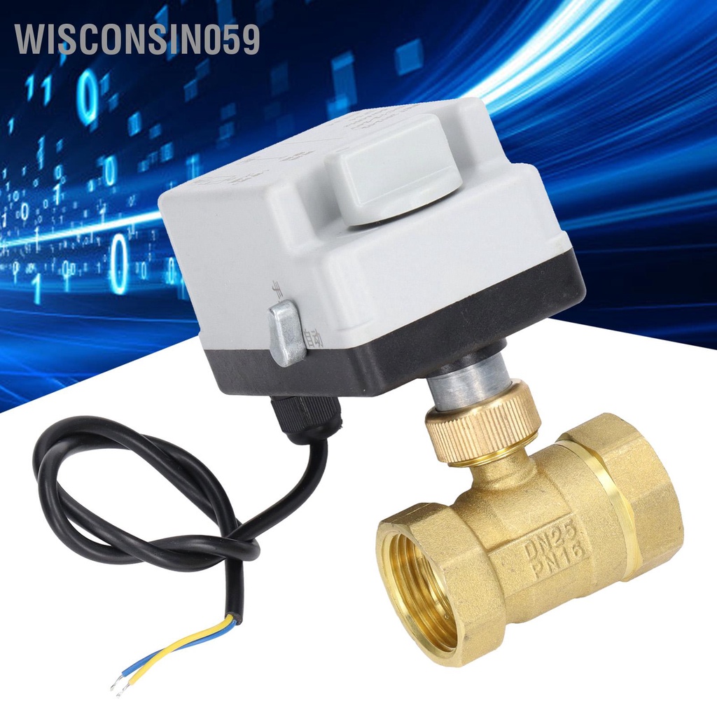 [Hàng Sẵn] Van bi động cơ 2 dây chiều thường kín DN25 bằng đồng thau ABS DC 12V ‑ 24V Phụ kiện 【Wisconsin059】