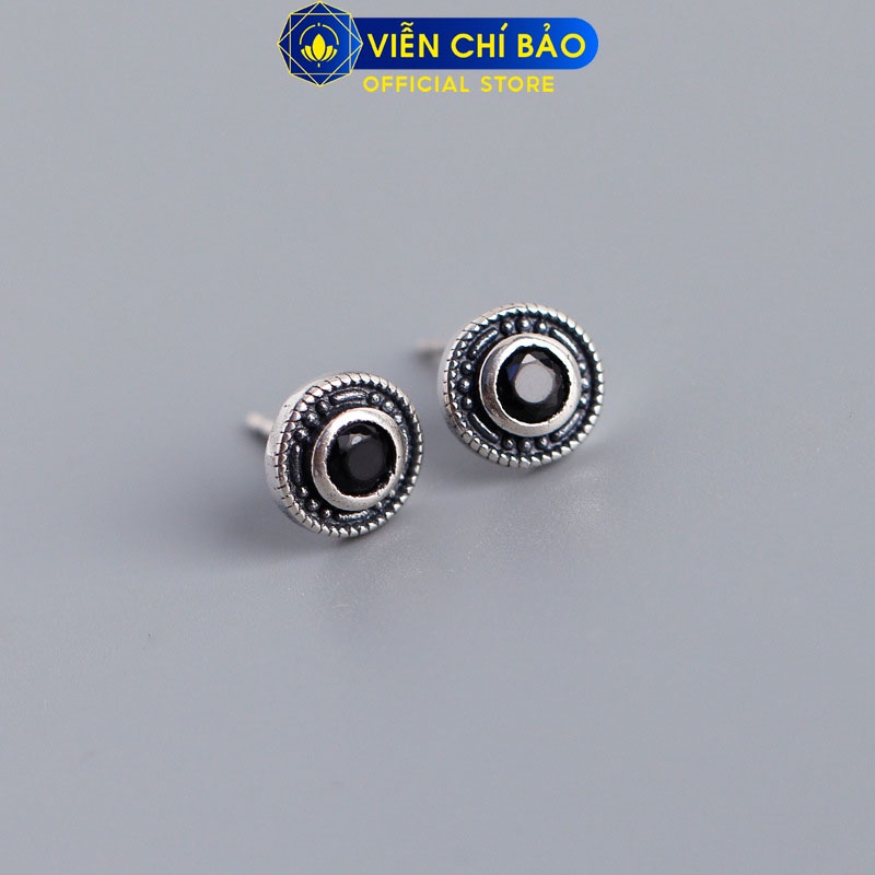 Bông tai móc khóa đính đá chất liệu bạc Thái 925 thời trang phụ kiện trang sức nữ Viễn Chí Bảo B000262