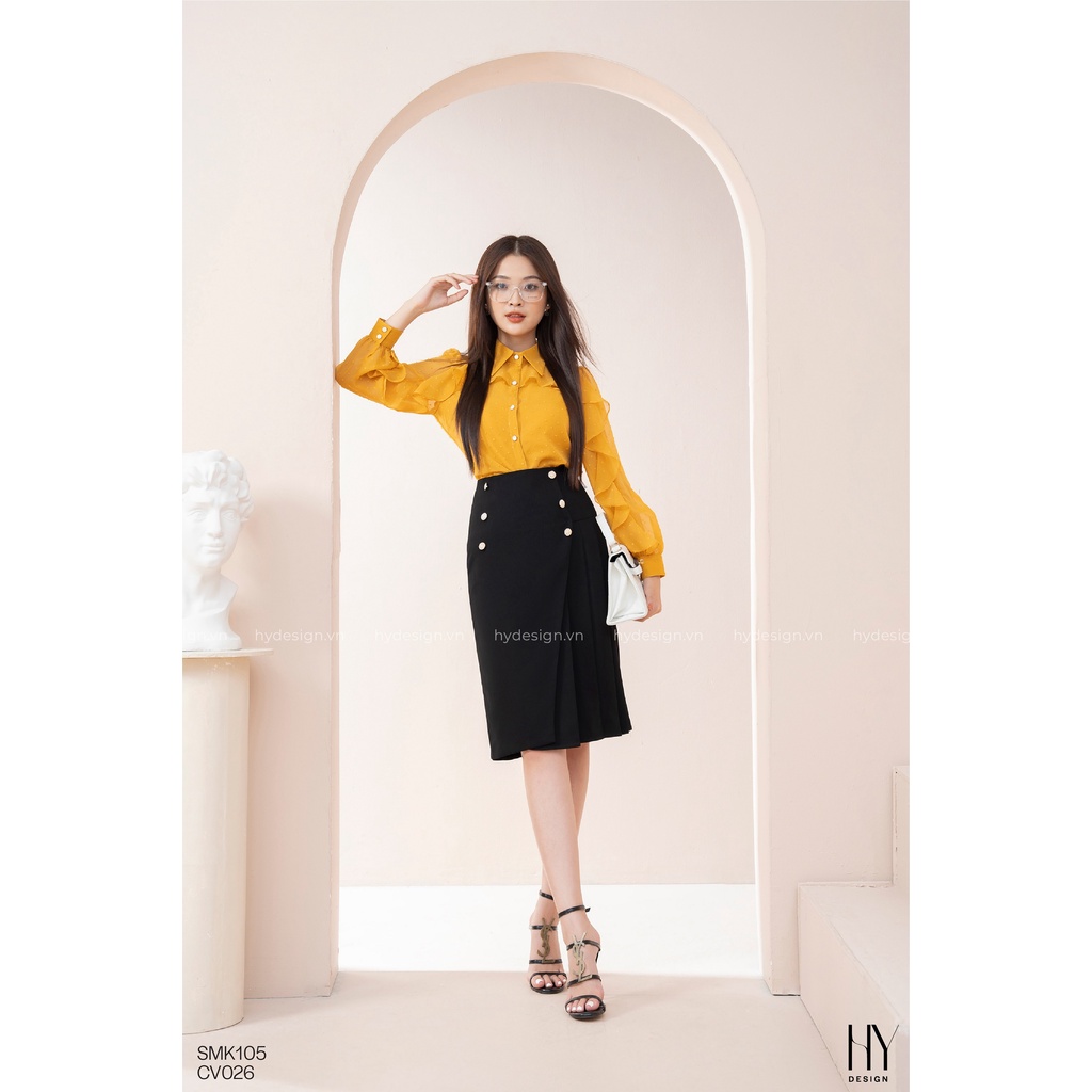 Áo sơ mi bèo tay cách điệu cao cấp - SMK1051
