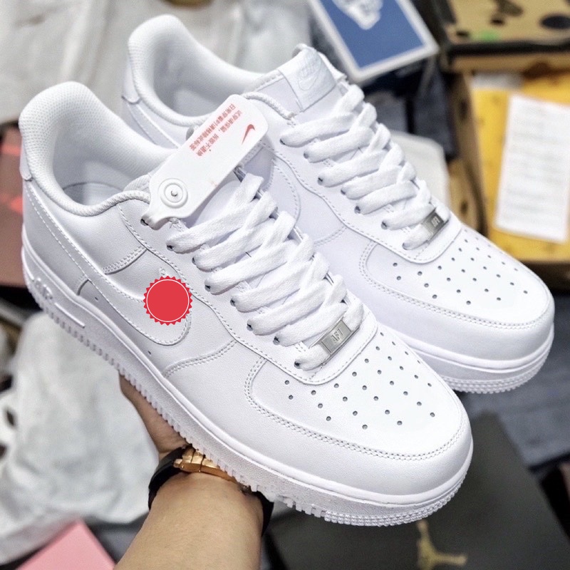 Giầy Thể Thao Nam Nữ Air For.ce 1 Full Trắng - Giày Sneaker AF1 All White Đế Cao Êm Ái Thời Thượng