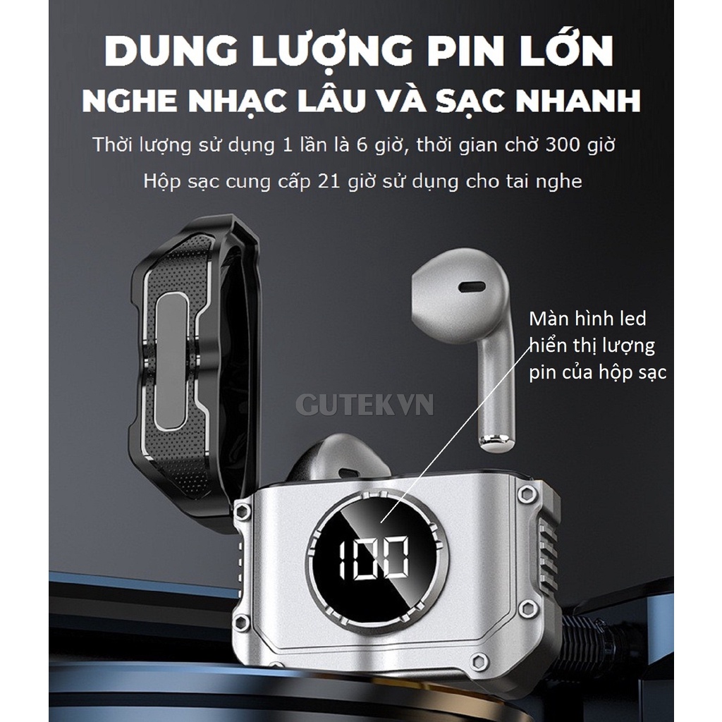 Tai nghe bluetooth gaming không dây Gutek M2 có mic độ trễ thấp pin trâu nút cảm ứng