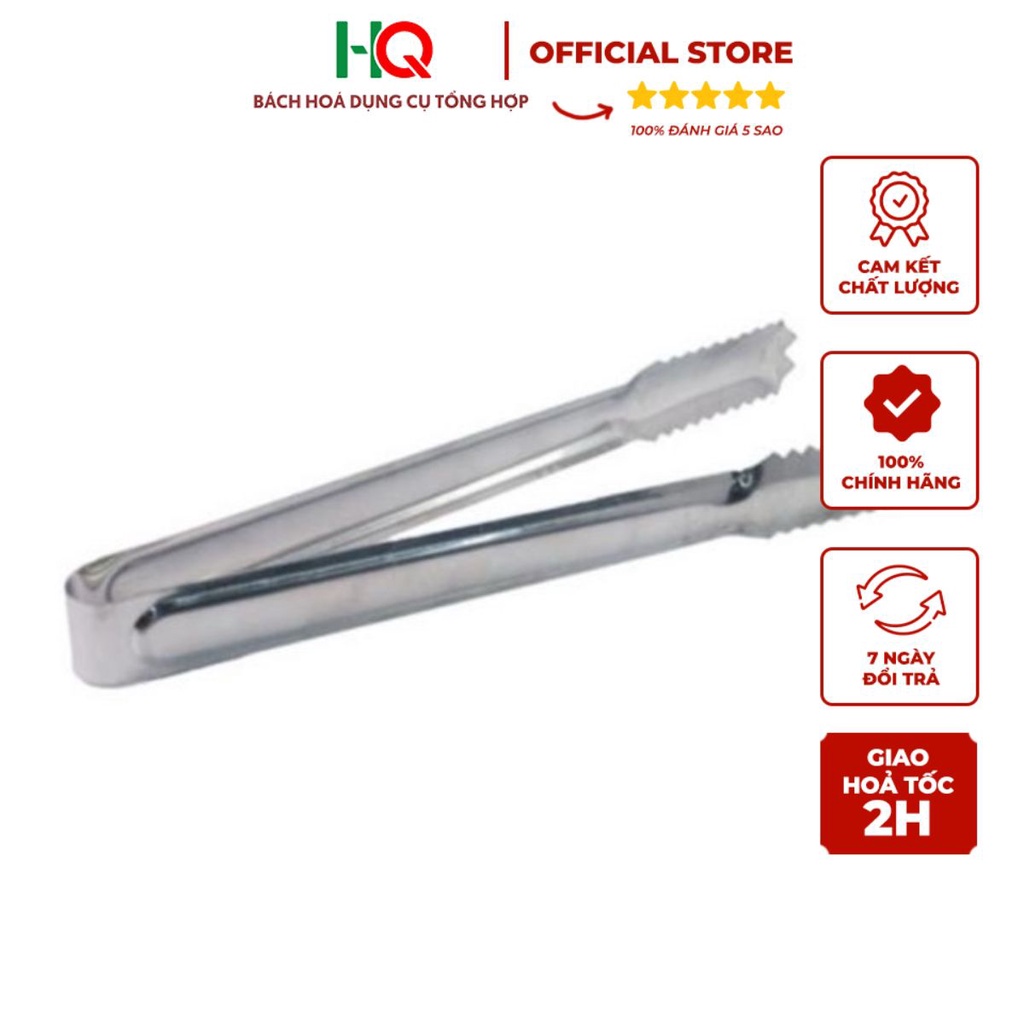 Kẹp gắp đá, thực ăn inox răng cưa 22cm đa năng tiện lợi – Bách hoá dụng cụ tổng hợp HQ