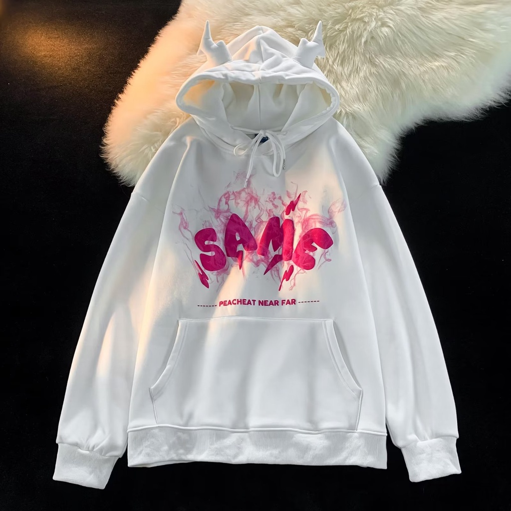 Áo Hoodie Nam In Chữ Phong Cách Hàn Quốc Đơn Giản Cho áo hoodie trắng áo hoodie unisex form rộng hoodie nữ form rộng