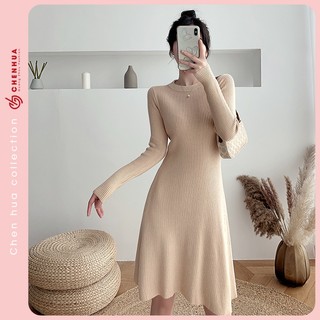Váy len nữ ChenHua đầm len ngắn QC đẹp VT26
