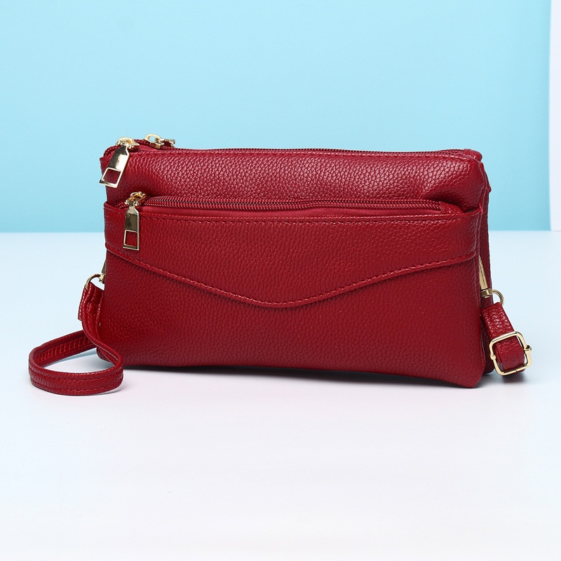 Túi Đeo Chéo Đựng Điện Thoại Có Khóa Kéo Đôi Dành Cho Nữ