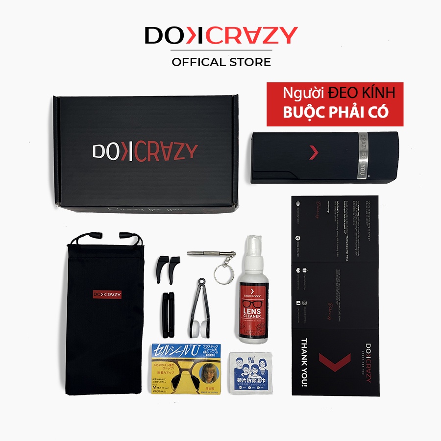 Bộ sản phẩm phụ trợ người đeo kính DOKCRAZY DOKIT tiện lợi chống trượt, đau tai, đệm mũi, rửa kính, lau kính