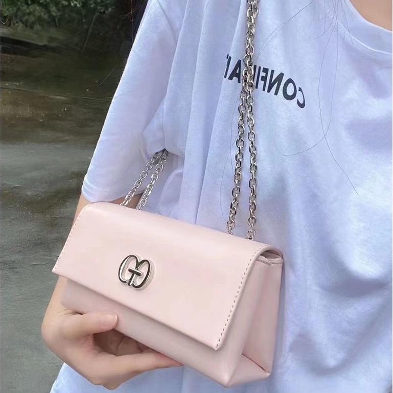 Túi Xách Đeo Vai Hình Vuông Cỡ Nhỏ Phối Dây Đeo Sợi Xích Thời Trang Cao Cấp Phong Cách Hàn Quốc Cho Nữ