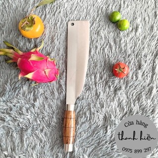 Dao Chặt Xương - Chặt Thịt Gà . Dao Phay Pha thép Nhật trắng không gỉ - Chuôi gỗ hương gắn khâu đồng