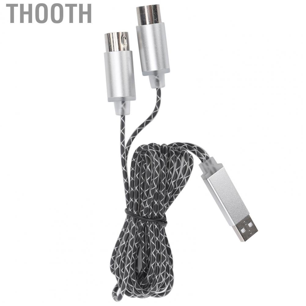 Thooth ABS Electronic Piano MIDI Cable Transfer USB TPE Sheath to Computer Editing