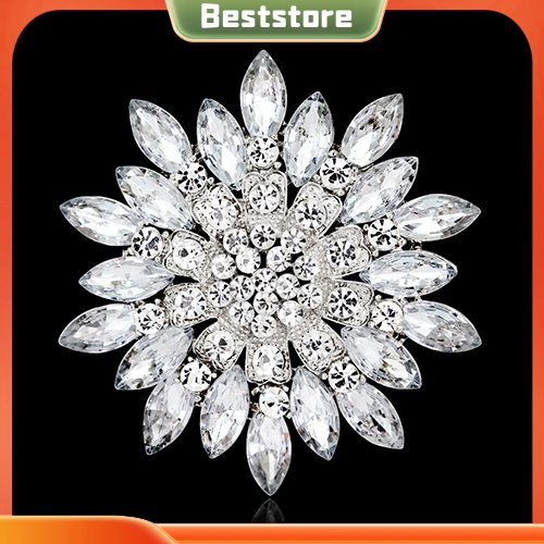 Ghim cài áo hình hoa đính đá thời trang cho nữ