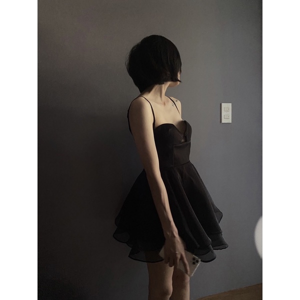 Mell03 dress - Váy đen xoè hai dây quyến rũ Onmellem