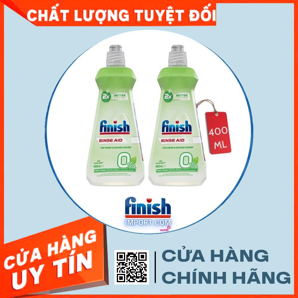 COMBO 2 Chai 400ml Finish dành cho máy rửa chén (0% Ecolabel EU) nước làm bóng sấy khô – (Thân thiện với môi trường)